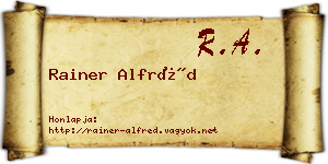 Rainer Alfréd névjegykártya